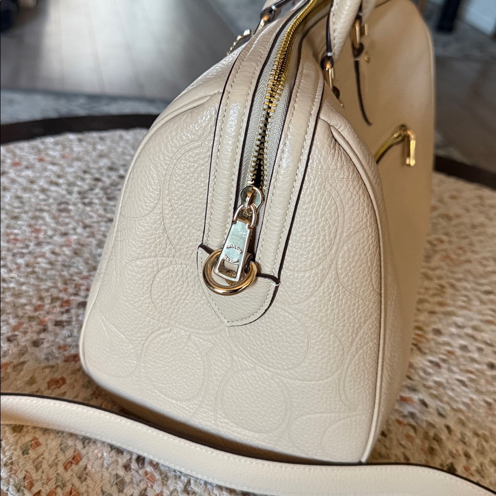 Rowan Large Satchel Bag In Signature Leather (Oat) - Picture 6 of 12